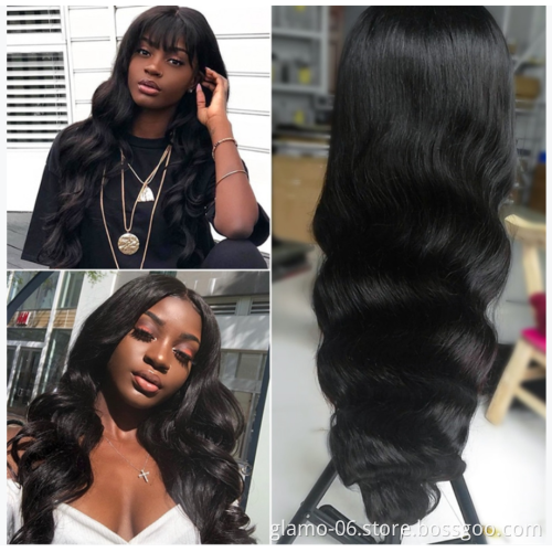 Annione wholesale on time delivery virgin brazilian human hair 13x4 body wave human hair lace front wigs for women